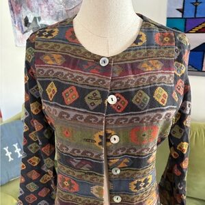 VTG 90s Coldwater Creek Boho Tapestry Jacket